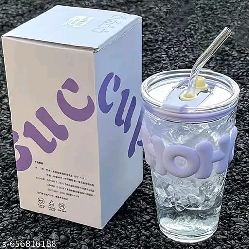 Glass Sipper with Lid & Straw