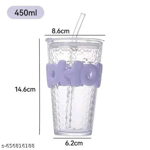 Glass Sipper with Lid & Straw