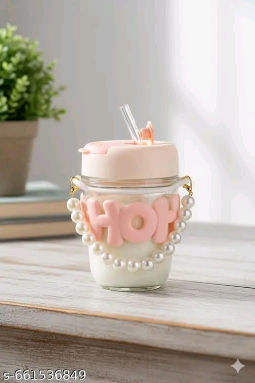 Cute Glass Sipper Mug